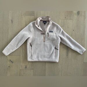 Patagonia Women’s Retro Pile Marsupial 1/2 zip Pullover in Shroom Taupe sz S